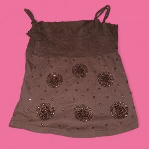 Brown Sequin Embellished Fairy Top